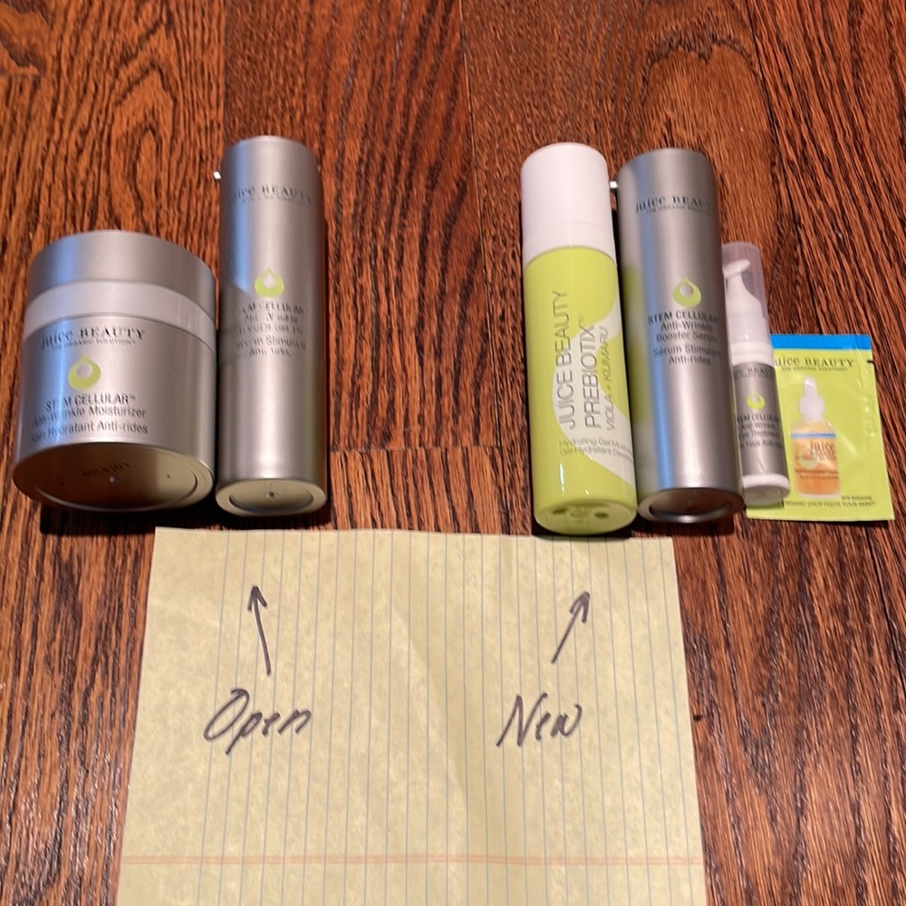 Juice Beauty (3) New & (2) Used Stem Cellular Serum & Moisturizer & Prebiotox